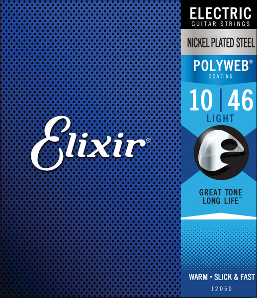 Elixir 12050 Nickel Plated Steel Electric Guitar Strings with POLYWEB. Light 10-46