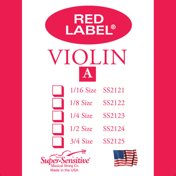 Supersensitive 2125 Red Label Violin. A String Nickel 3/4 Medium Gauge