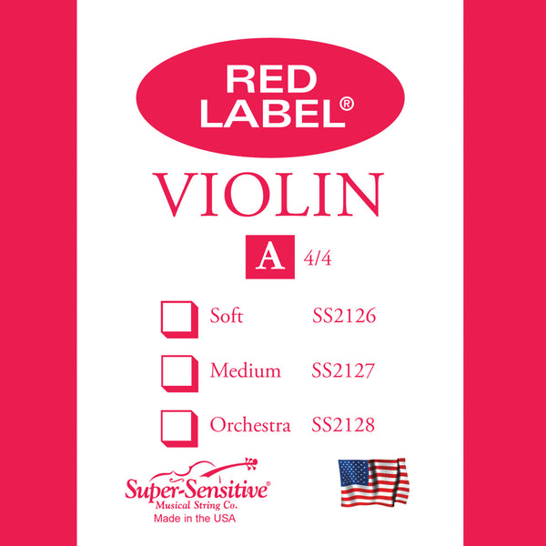 Supersensitive 2127 Red Label Violin. A String Nickel 4/4 Medium Gauge