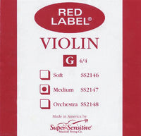 Supersensitive 2147 Red Label Violin. G String Nickel 4/4 Medium Gauge