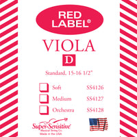 Supersensitive 4127 Red Label Viola. D String Nickel 15-16" Medium Gauge