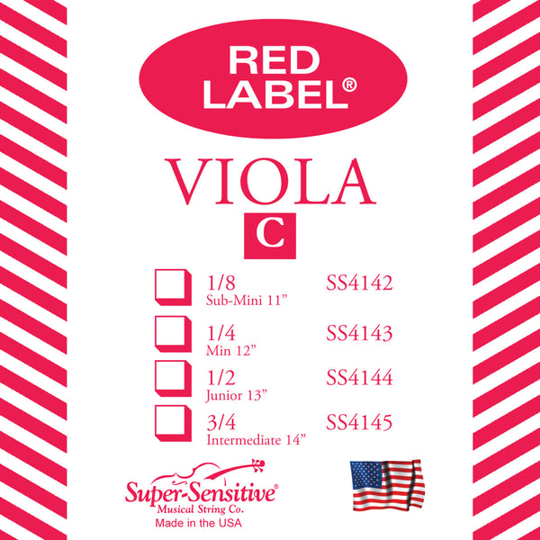 Supersensitive 4144 Red Label Viola. C String Nickel 13" Medium Gauge