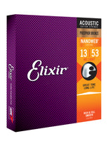 Elixir 16102 Phosphor Bronze Acoustic Guitar Strings with NANOWEB. HD Light 13-53