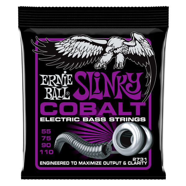 Ernie Ball P02731 Power Slinky Cobalt Electric Bass Strings. 55-110