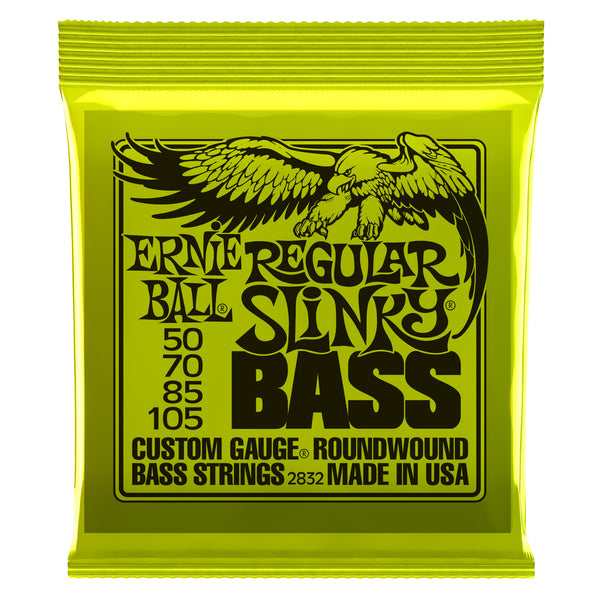 Ernie Ball P02832 Regular Slinky Nickel Wound Electric Bass Strings. 50-105