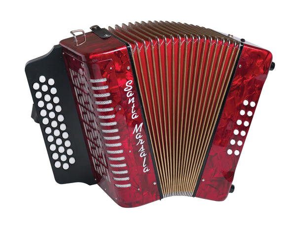 3807 Accordion W/Case. Red