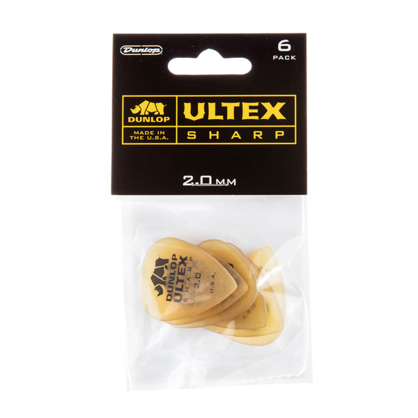 Dunlop 433P Ultex Sharp Guitar Pick 2.0mm (6 Pack)