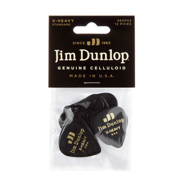 Dunlop 483P05XH Celluloid Guitar Pick. Extra Heavy Gauge Shell (12 Pack)