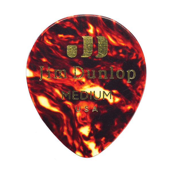 Dunlop 485P03MD Celluloid Teardrop Guitar Pick. Medium Black (12 Pack)