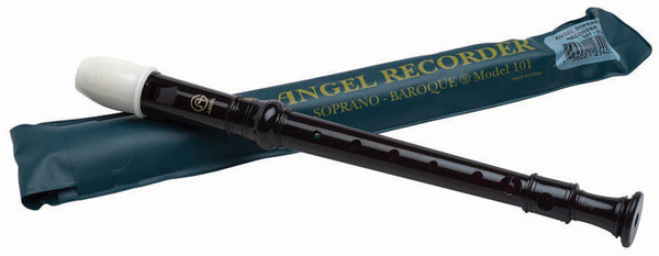 Angel 101 Soprano Recorder. Key of C Black