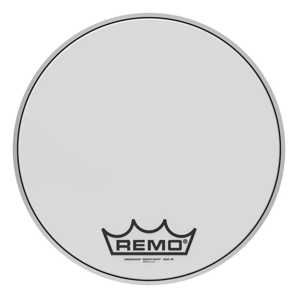 Remo BR-1216-MP Ambassador Smooth White Crimplock Bass Drumhead. 16"