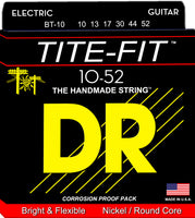 DR Strings BT-10 Tite-Fit Nickel Plated Electric Guitar Strings. 10-52