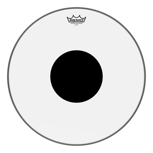 Remo CS-0318-10 Controlled Sound Clear Black Dot Drumhead Top Black Dot. 18"