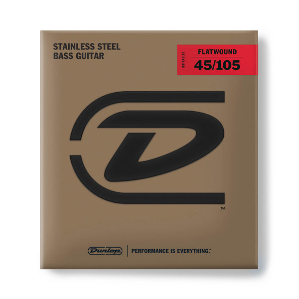 Dunlop DBFS45105 Flatwound Stainless Steel Bass Strings. 45-105