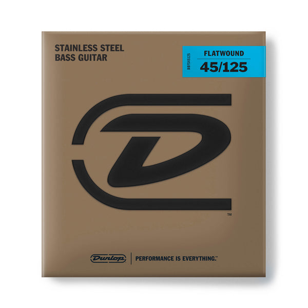 Dunlop DBFS45125 Flatwound Stainless Steel Bass Strings (5 String). 45-125