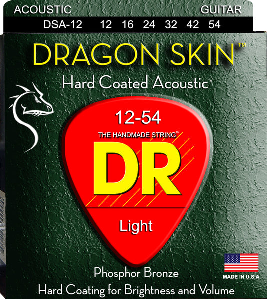 DR Strings DSA-12 Dragon Skin Coated Acoustic Guitar. 12-54