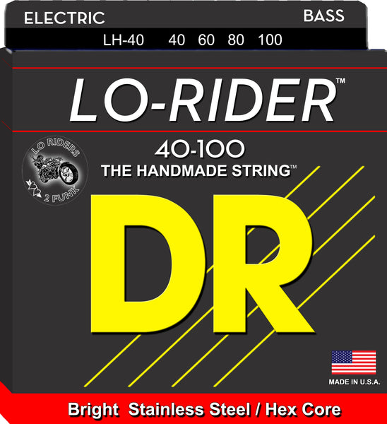 DR Strings LH-40 Lo-Rider Stainless Steel Bass Strings. 40-100