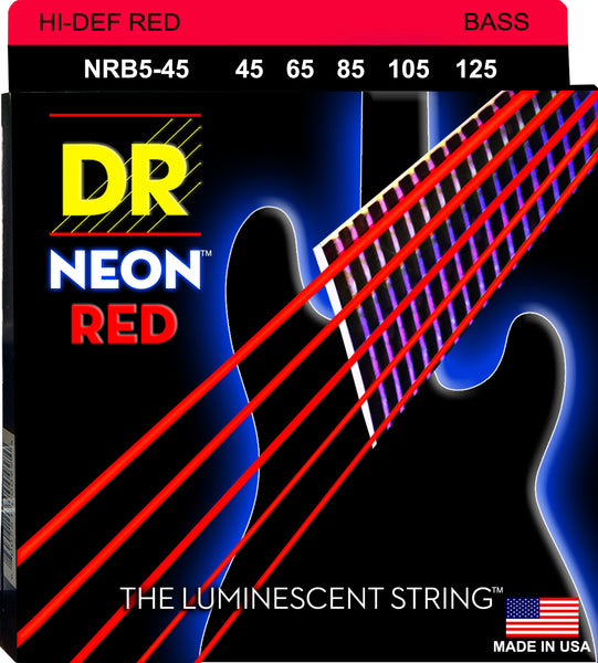 DR Strings NRB5-45 Hi-Def Neon Bass Strings (5 String). 45-125