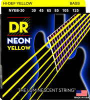 DR Strings NYB6-30 Hi-Def Neon Bass Strings. (6 String) Yellow 30-125