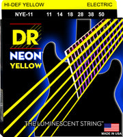 DR Strings NYE-11 Hi-Def Neon Electric Guitar Strings. Yellow 11-50