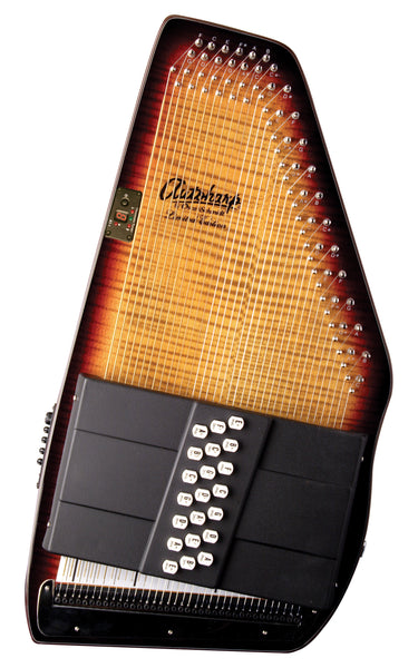 Oscar Schmidt OS150FCE 21 Chord Acoustic Electric Auto Harp. Flame Maple