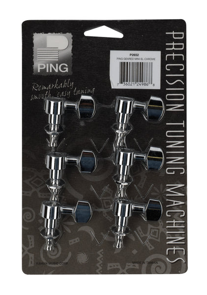 Ping P2652 6-In-Line Screwless Mount Geared Machine Heads. 6-Left Chrome