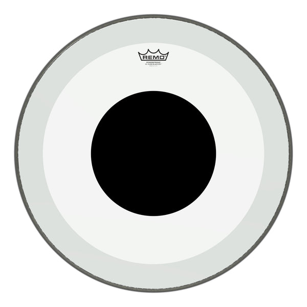 Remo P3-1322-10 Controlled Sound Clear Black Dot Bass Drumhead. Top Black Dot 22"