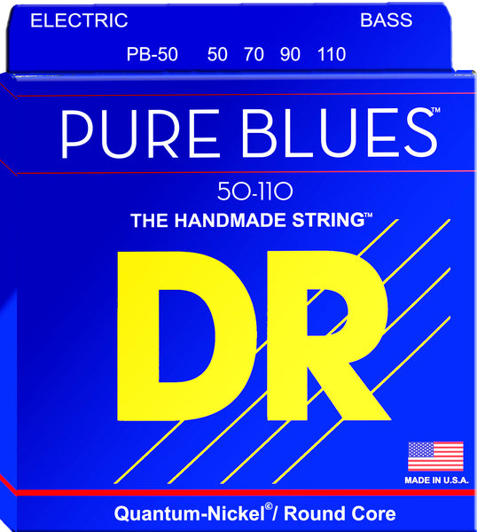 DR Strings PB-50 Pure Blues Nickel Round Core Bass Strings. 50-110