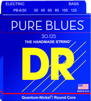 DR Strings PB6-30 Pure Blues Nickel Round Core Bass Strings (6 String). 30-125