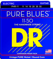 DR Strings PHR-11 Pure Blues Nickel Round Core Electric Guitar Strings. 11-50