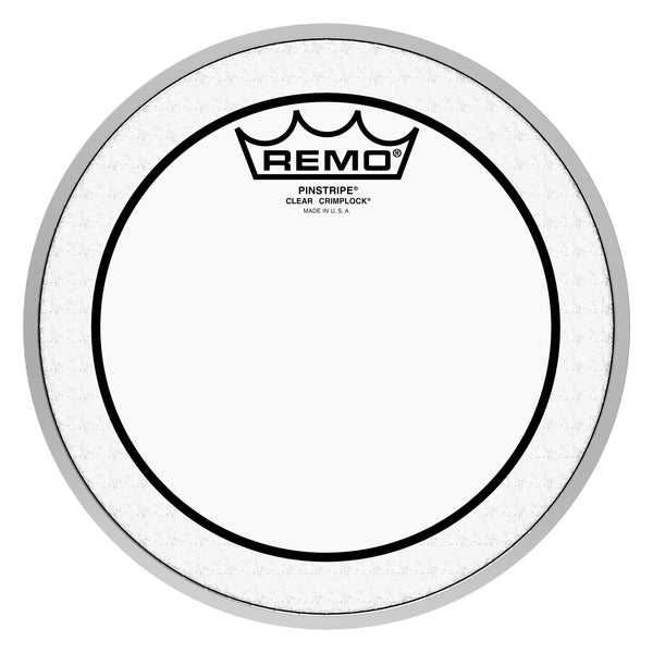 Remo PS-0308-MP Pinstripe Clear Crimplock Tenor Drumhead. 8"