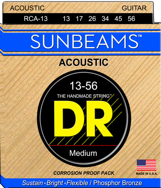 DR Strings RCA-13 Sunbeam Phosphor Bronze Acoustic Guitar Strings. 13-56