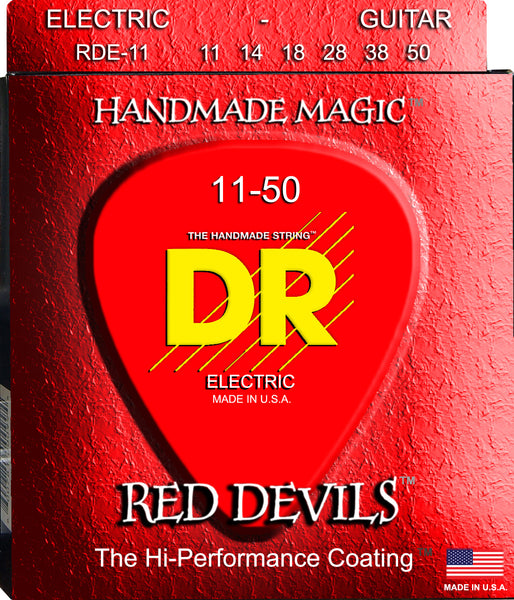 DR Strings RDE-11 Red Devils Nickel Plated Steel Electric Guitar Strings. 11-50