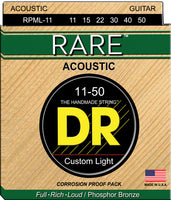 DR Strings RPML-11 Rare Phosphor Bronze Acoustic Guitar Strings. 11-50