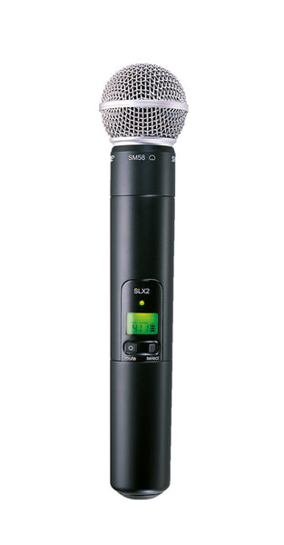 Shure SLX2/SM58-H5 Handheld Transmitter With SM58 Capsule. Frequency Band Version H5 (518-542 MHz)