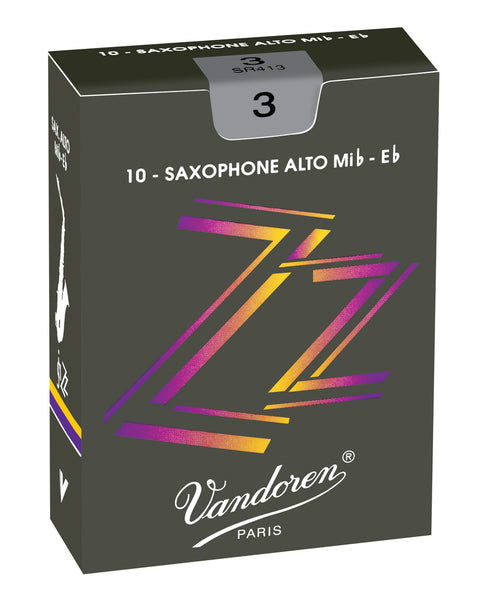Vandoren SR413 Alto Saxophone ZZ Reeds Strength #3. (Box of 10)