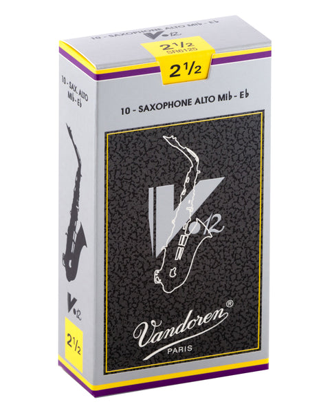 Vandoren SR6125 Alto Saxophone V.12 Reeds Strength #2.5. (Box of 10)
