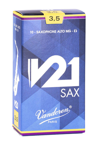 Vandoren SR8135 Alto Saxophone V21 Reeds Strength #3.5. (Box of 10)