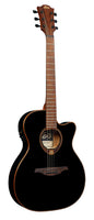 LAG T118ASCE-BLK Tramontane Auditorium Slim Cutaway Acoustic-Electric Guitar. Black