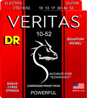 DR Strings VTE-10/52 Veritas Nickel Wraped Round Core Electric Guitar Strings. 10-52