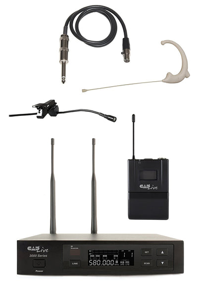 CAD Audio WX3010N UHF Wireless Body Pack Mic System. E19 Earworn, E29 Lavalier, WXGTR. Band N